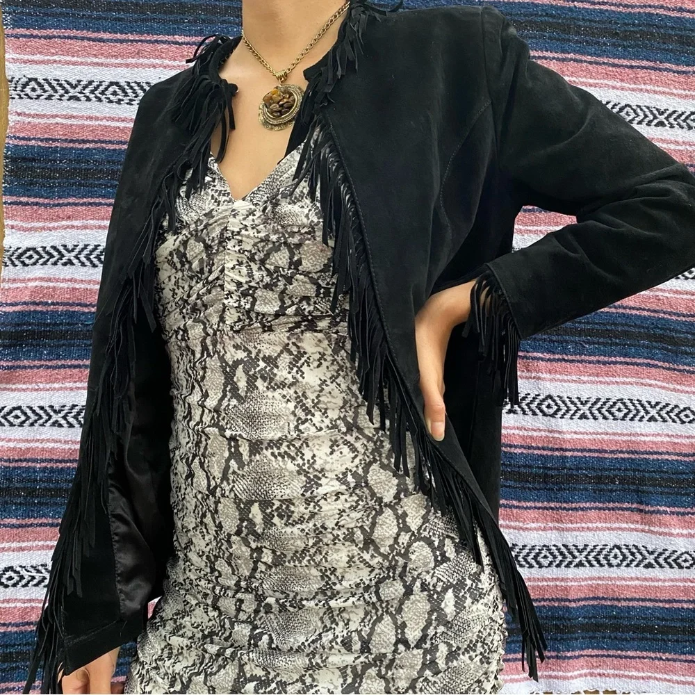 Vintage Pamela McCoy collections genuine leather black jacket  size xs - Picture 4 of 8